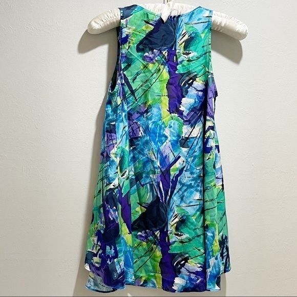 RACHEL PALLY Silk Watercolor Snap Front Tank Dress - Picture 4 of 8